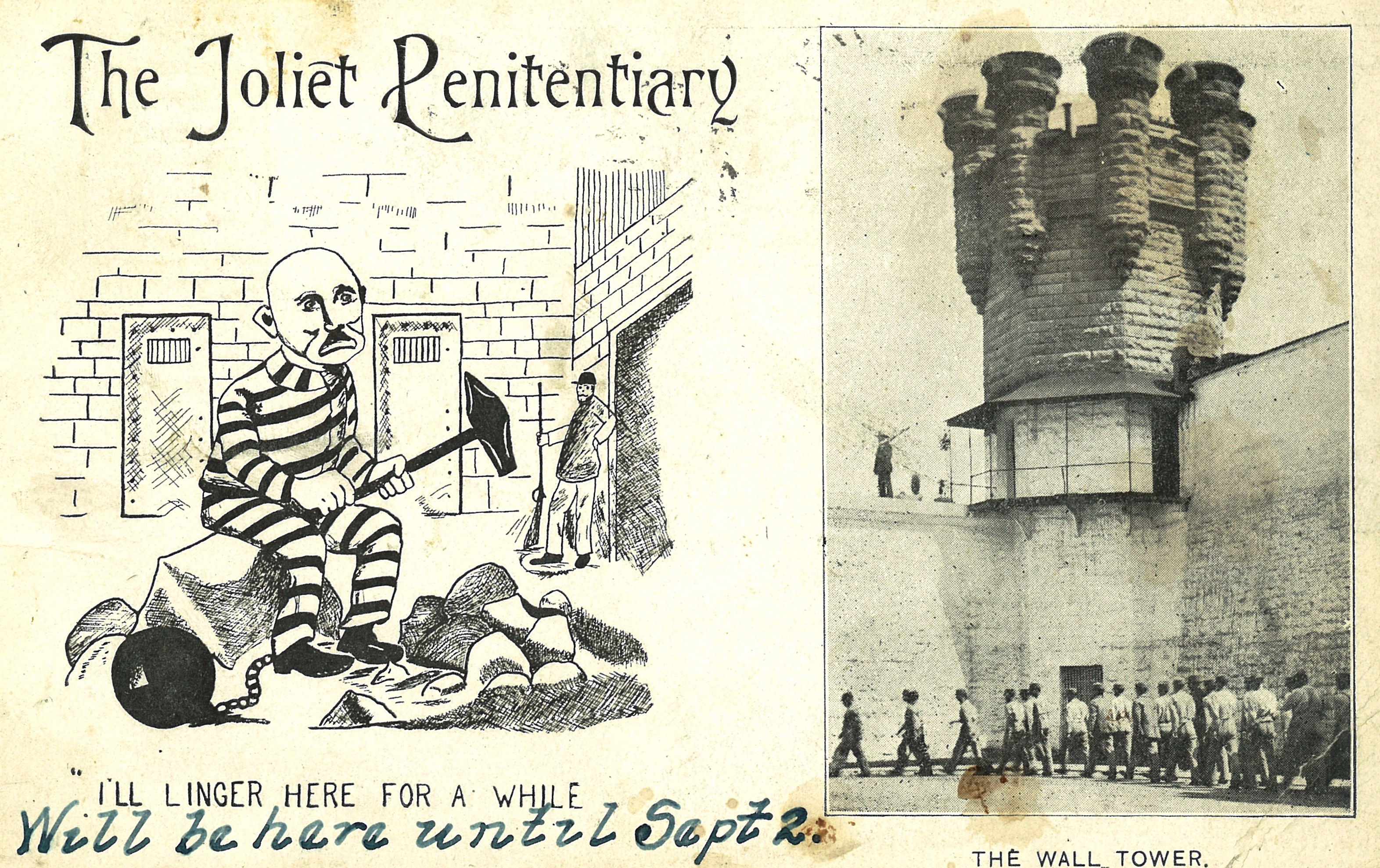 A postcard from the prison from circa 1890. (Courtesy of Joliet Area Historical Museum)