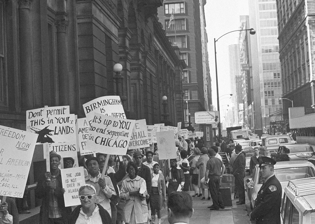 A protest against segregation in Chicago and the south in 1963. (AP Photo)