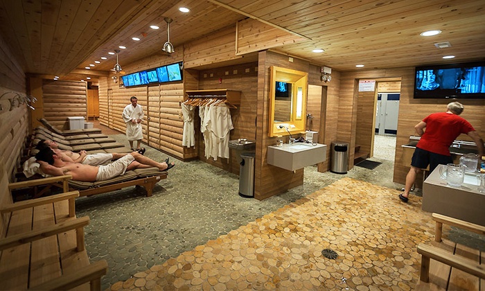 Men relax after spending time in the sauna at Red Square. (Courtesy Red Square Spa)