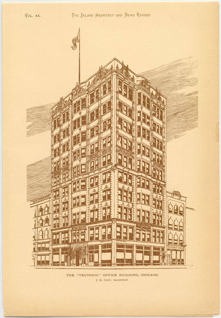 Chicago Loop parking garage used to be the Teutonic Building